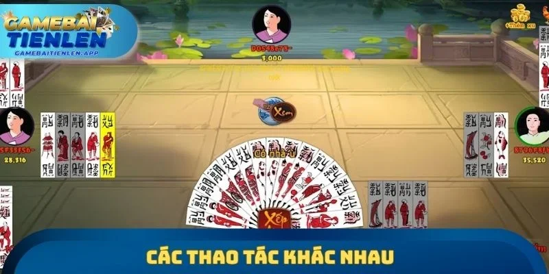Các thao tác khác nhau