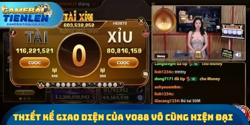 Thiết kế giao diện của cổng game Yo88 vô cùng hiện đại